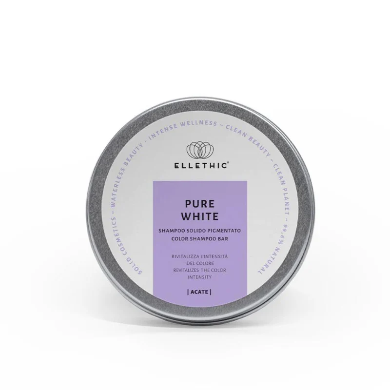 Pure white shampoo solido pigmentato Acate, 120 gr - Ellethic