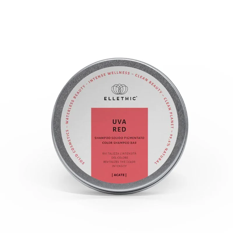 Uva red shampoo solido pigmentato Acate, 120 gr - Ellethic