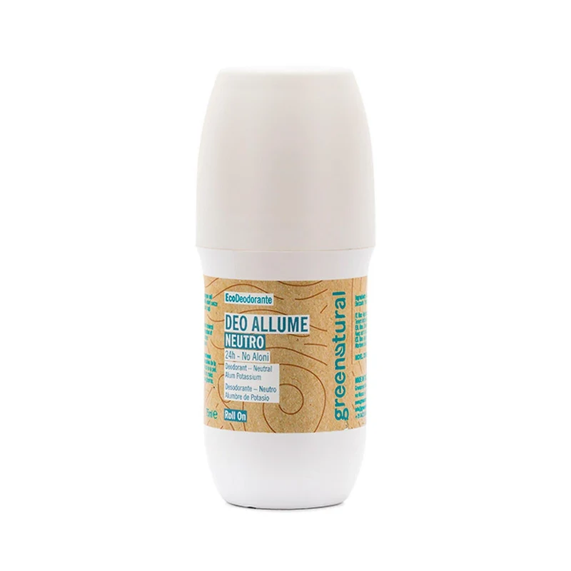 Deodorante roll on allume di potassio neutro, 75ml - Greenatural