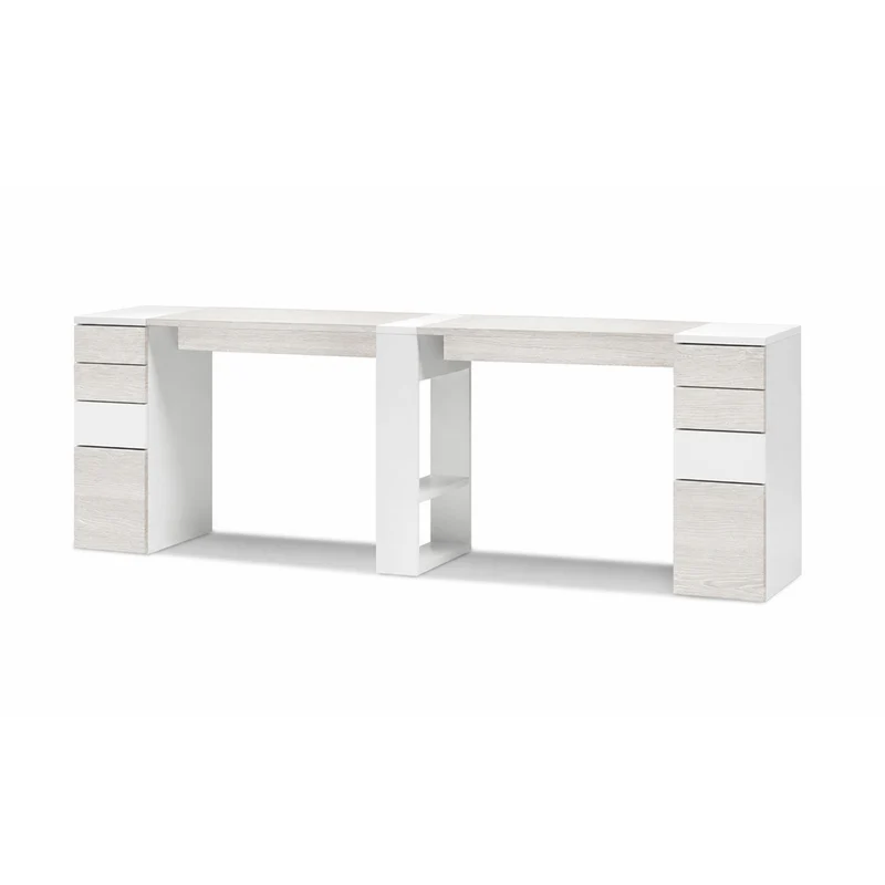 Tavolo Nails Doppio con 2 Cassettiere in Nobilato - Lacero