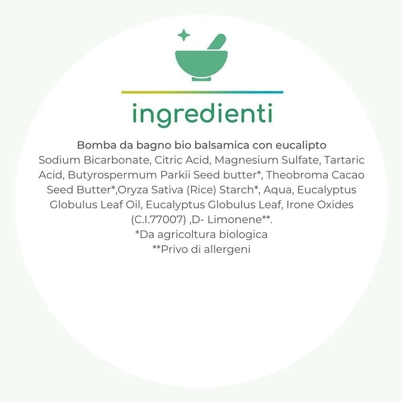 Bomba da bagno bio balsamica con eucalipto, 100 gr - Officina Umbra
