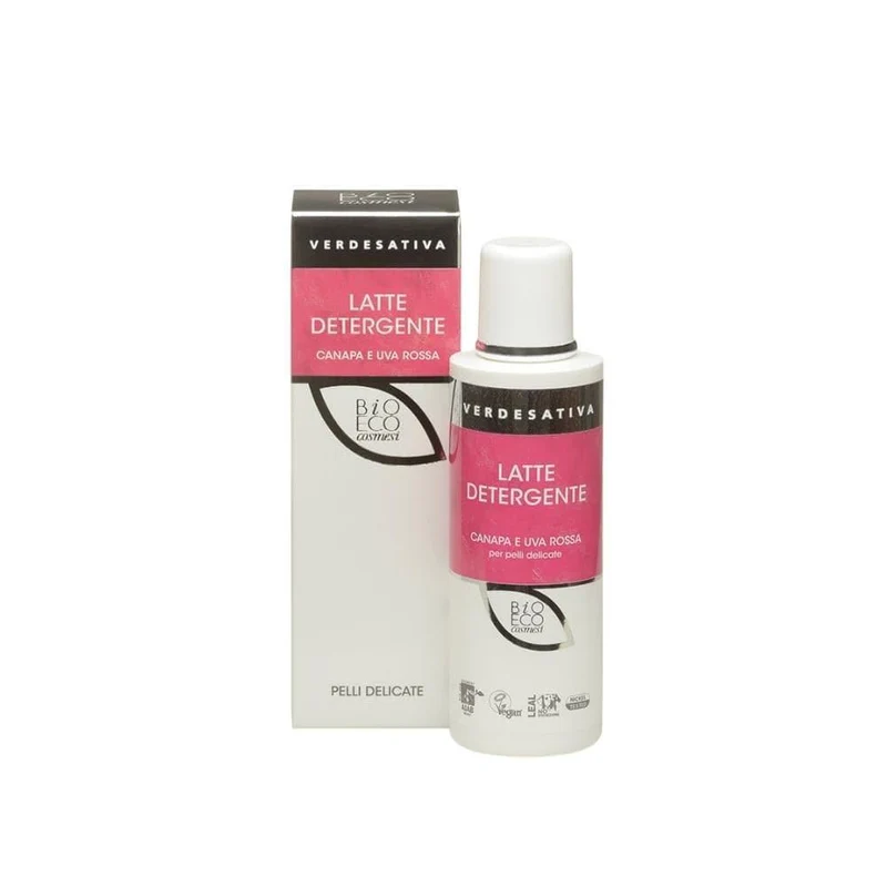 Latte detergente con canapa e uva rosa, 200 ml - Verdesativa