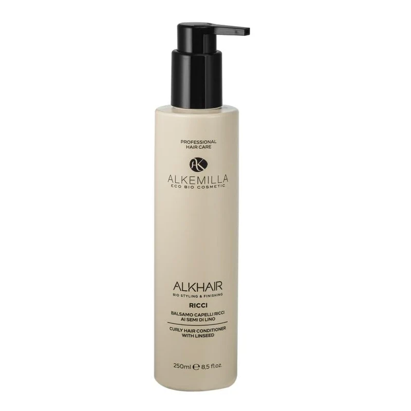 Balsamo capelli ricci semi di lino Alkhair, 250 ml - Alkemilla