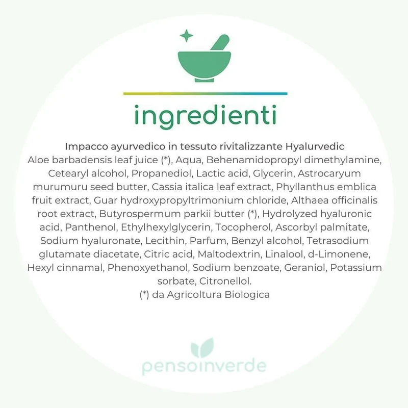 Impacco ayurvedico in tessuto rivitalizzante Hyalurvedic, 1 pz - Gyada Cosmetics