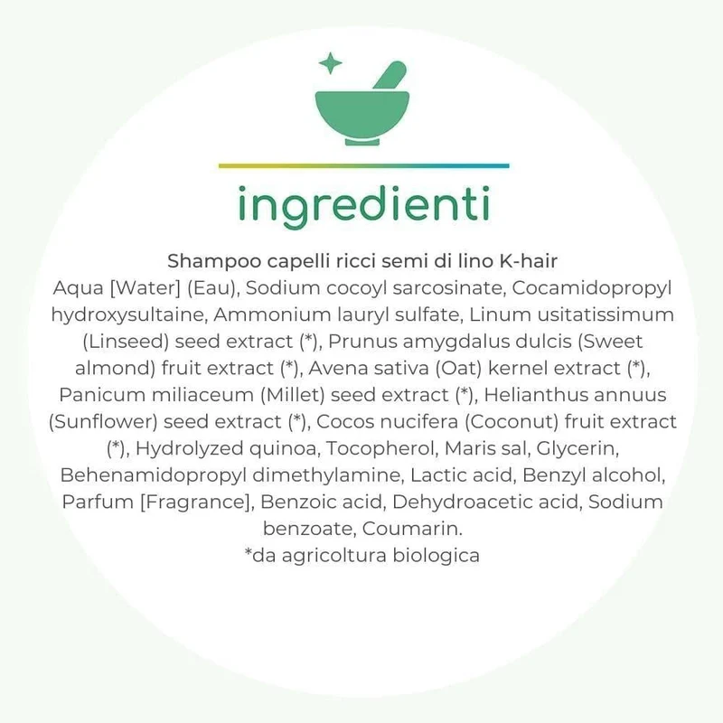 Shampoo capelli ricci semi di lino K-hair, 250 ml - Alkemilla