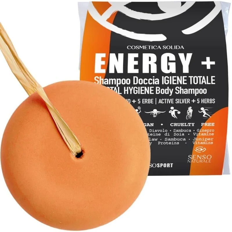 Shampoo doccia solido igienizzante energy Sensosport, 65 g - Senso Naturale