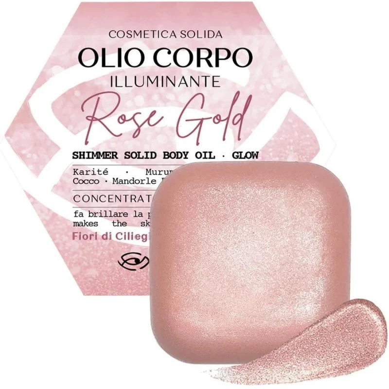 Olio solido corpo rose gold illuminante, 80 g - Senso Naturale
