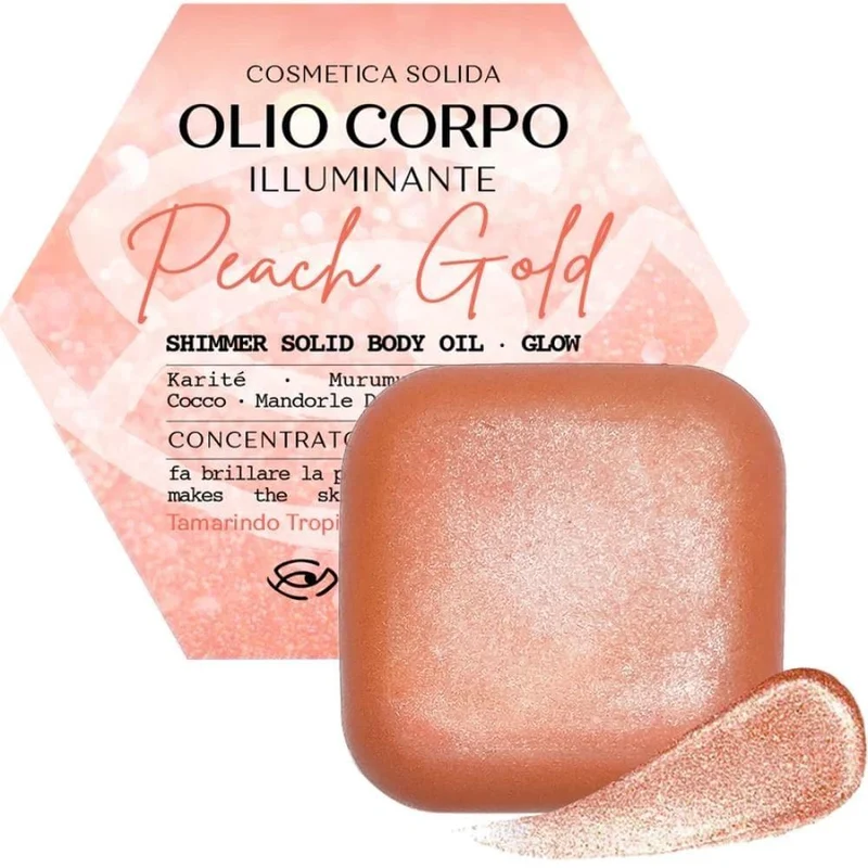 Olio solido corpo peach gold illuminante, 90 g - Senso Naturale