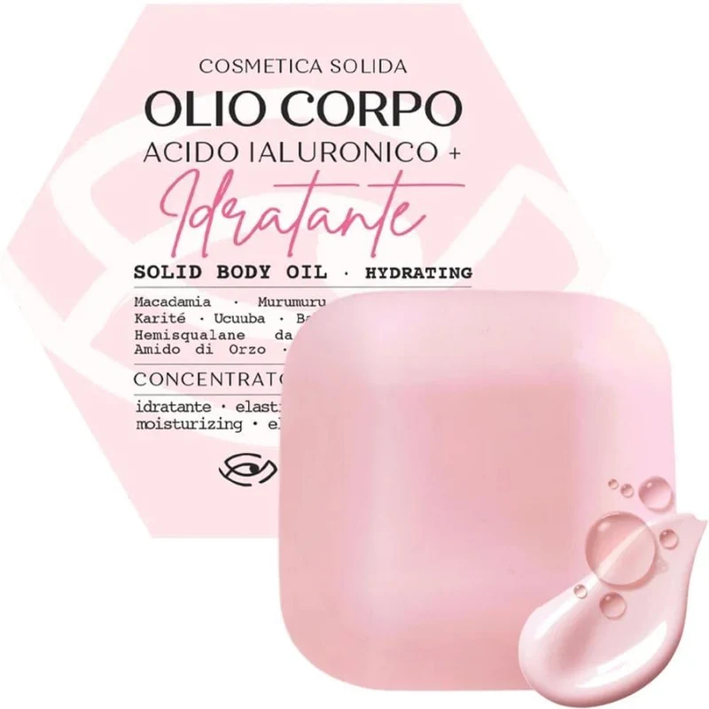 Olio solido corpo con acido ialuronico idratante, 80 g - Senso Naturale