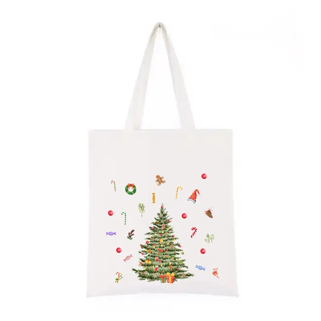 Shopper in Cotone Stampa Natale - B