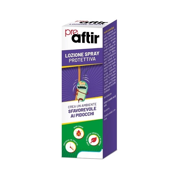 Viatris - Pre Aftir - Lozione Spray Protettiva - Crea Un Ambiente Sfavorevole Ai Pidocchi - Asiuga In Fretta - Non Unge - Con Olio Vegetale Di Neem