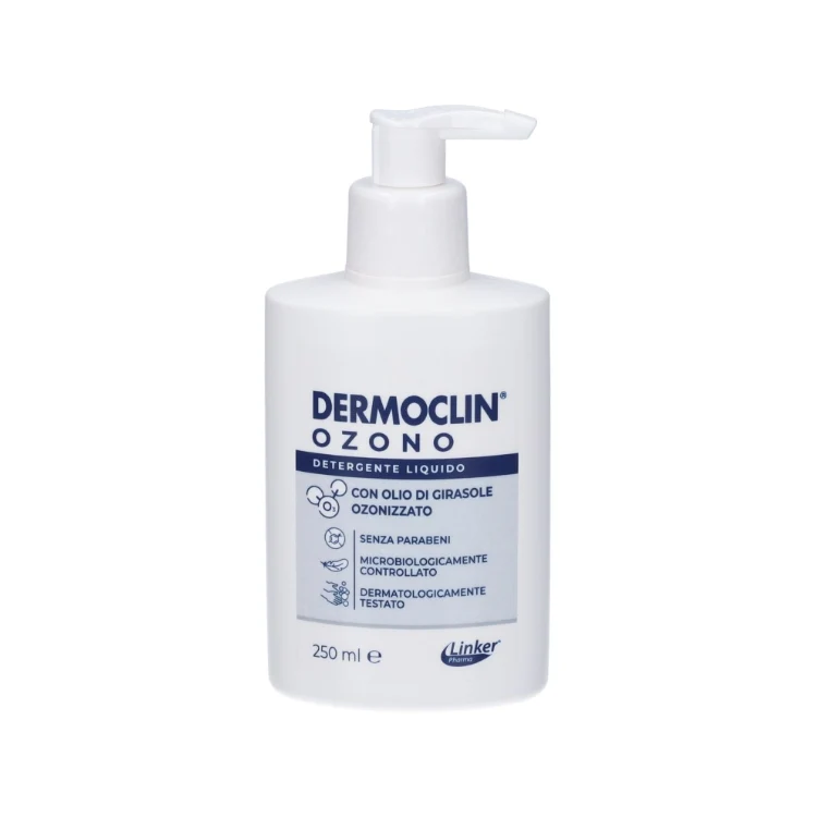 Dermoclin - Ozono Detergente - Con Olio Di Girasole Ozonizzato - Senza Parabeni - Microbiologicamente Controllato - Dermatologicamente Testato