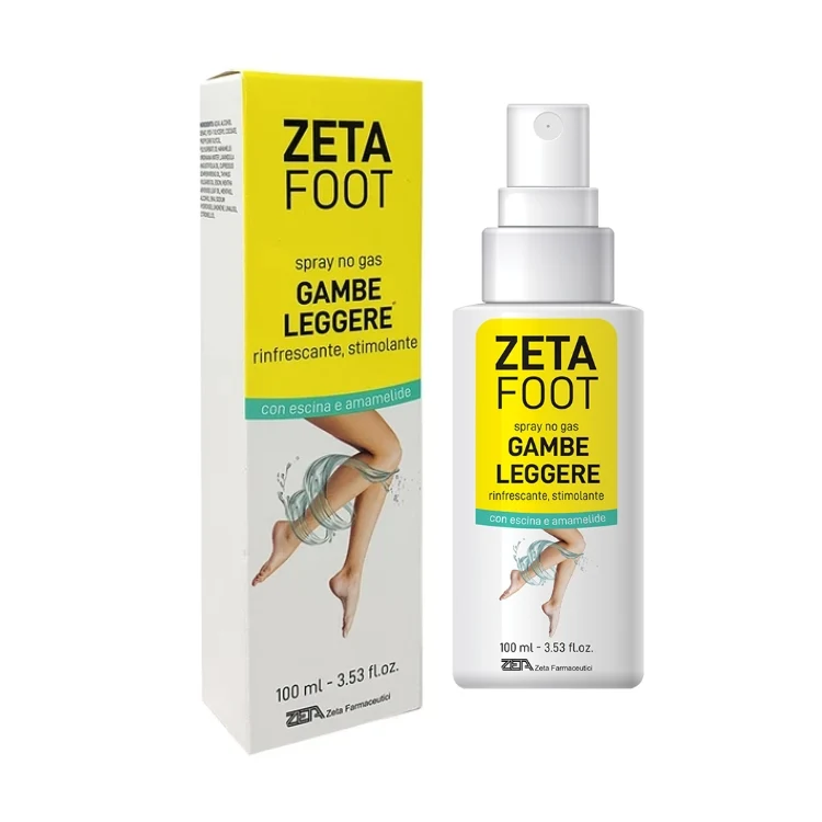 Zeta Farmaceutici - Zeta Foot - Spray No Gas - Gambe Leggere - Rinfrescante Stimolante - Con Escina & Amamelide