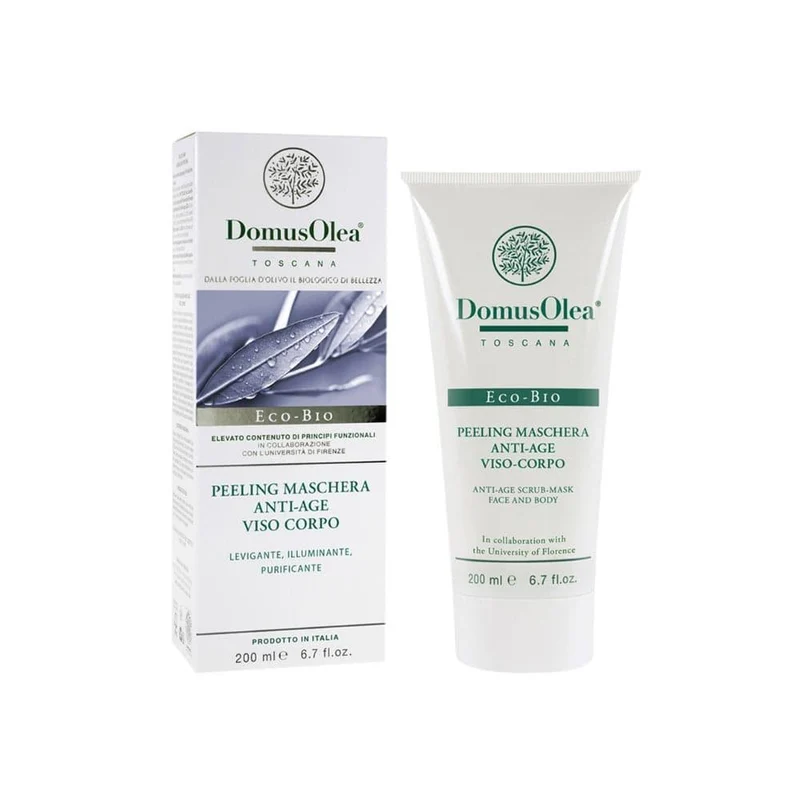 Maschera Peeling Anti-Age Viso e Corpo Foglia D'Olivo, 200 ml - Domus Olea Toscana