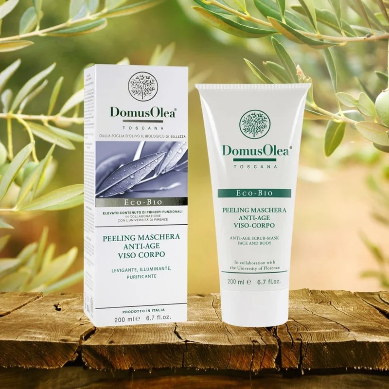 Maschera Peeling Anti-Age Viso e Corpo Foglia D'Olivo, 200 ml - Domus Olea Toscana