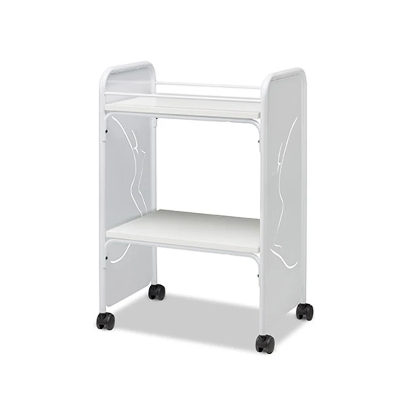 Carrello Design in Acciaio con 2 Ripiani in Legno XL