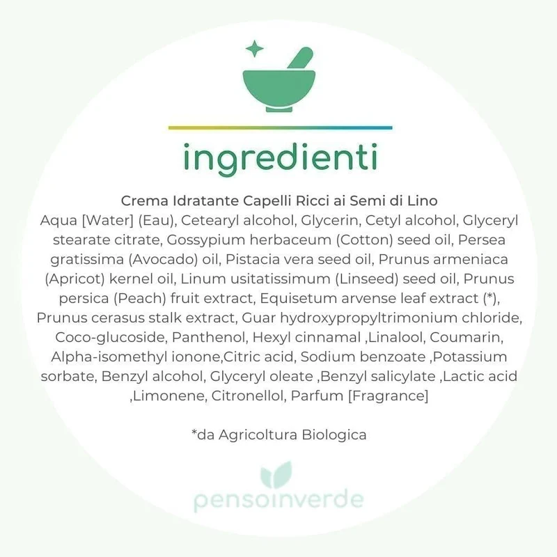 Crema Idratante Capelli Ricci ai Semi di Lino, 100 ml - Maternatura