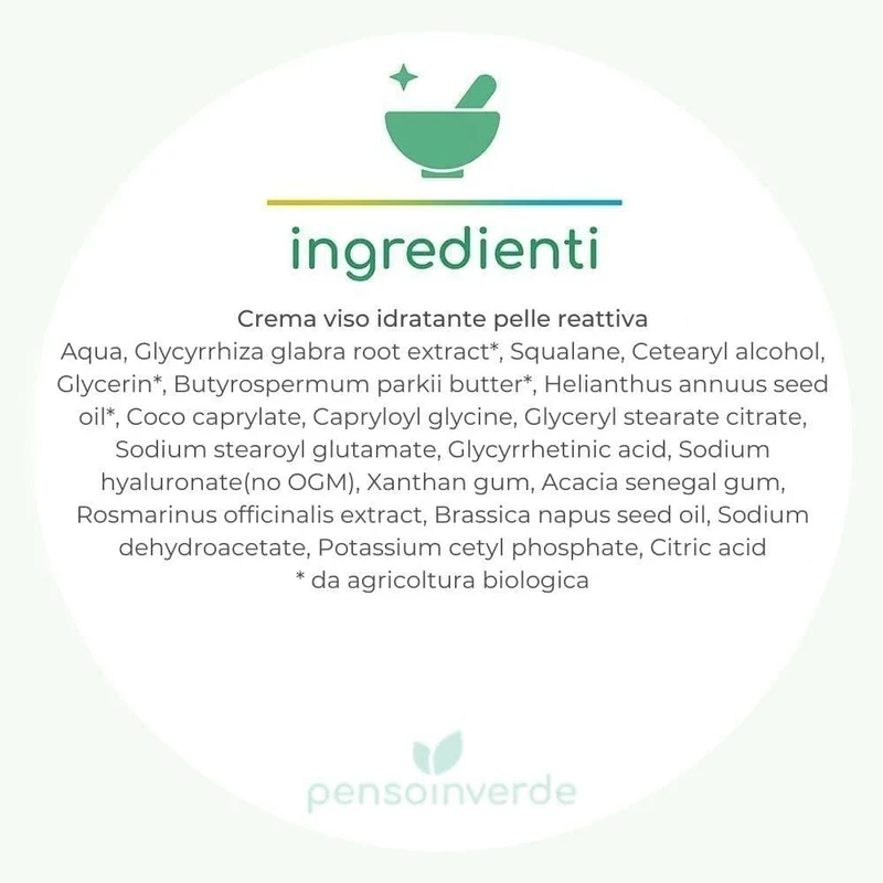 Crema viso idratante pelle reattiva, 50 ml - Fitocose