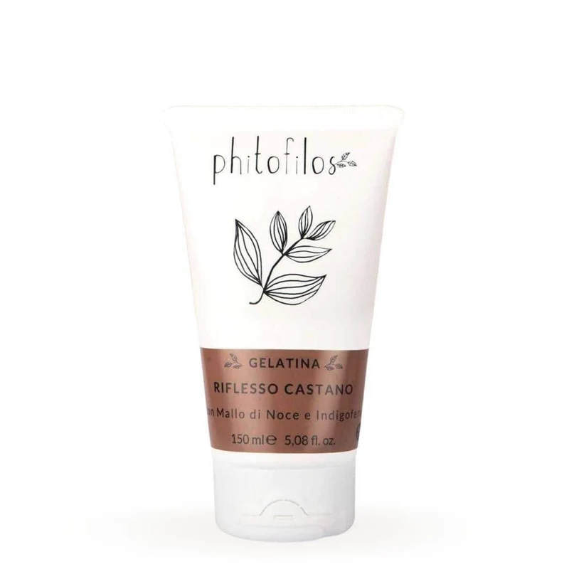 Gelatina per capelli riflesso castano con Mallo e Indigofera, 150 ml - Phitofilos