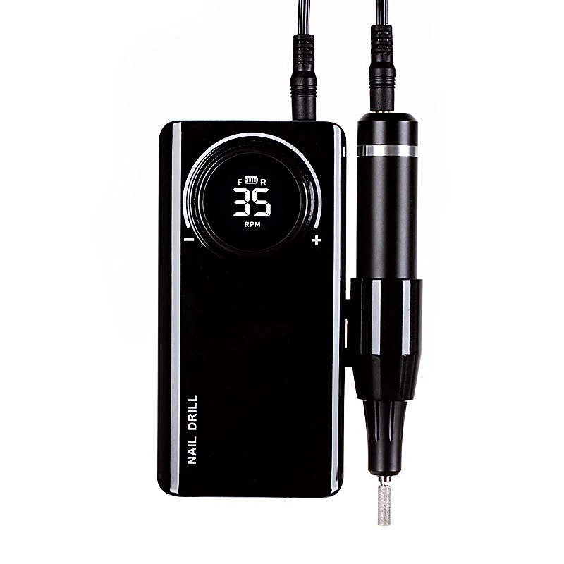 Fresa Unghie Portatile Nero - 35000 Giri