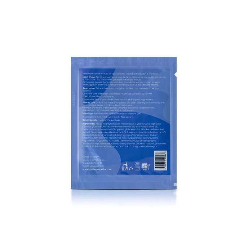 Maschera viso in tessuto N.7 astringente per pori dilatati, 1 pz - Gyada Cosmetics