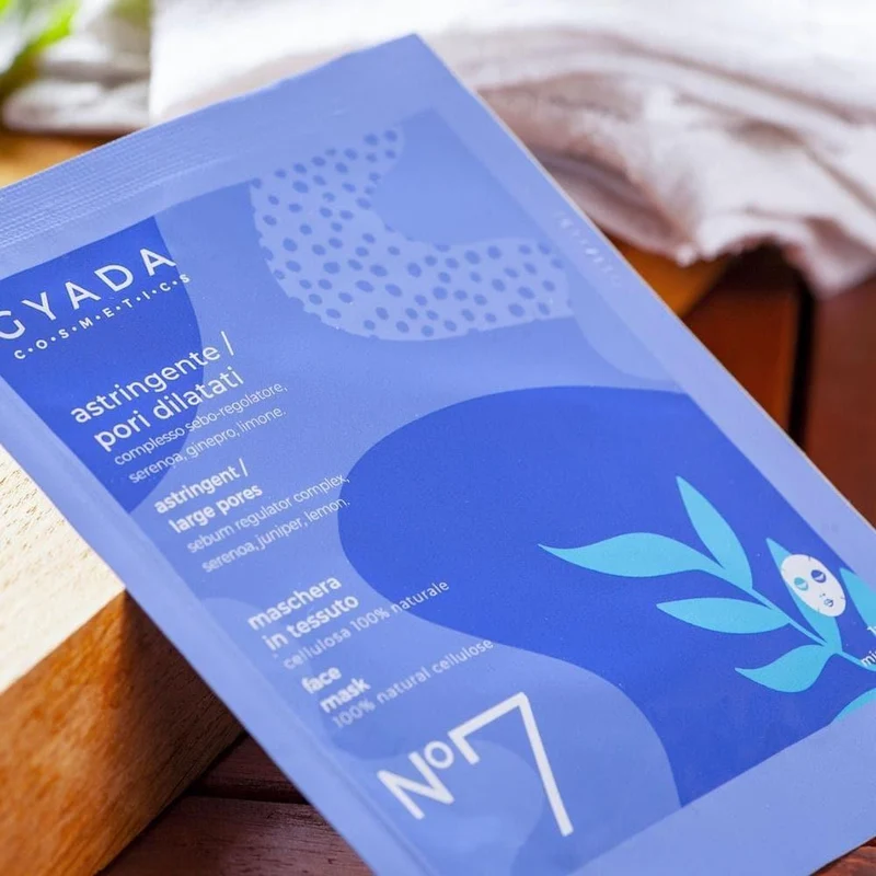 Maschera viso in tessuto N.7 astringente per pori dilatati, 1 pz - Gyada Cosmetics