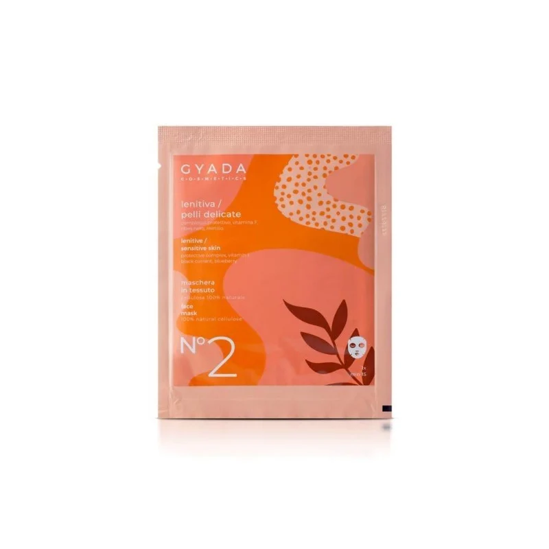 Maschera viso in tessuto N.2 lenitiva per pelli delicate, 1 pz - Gyada Cosmetics