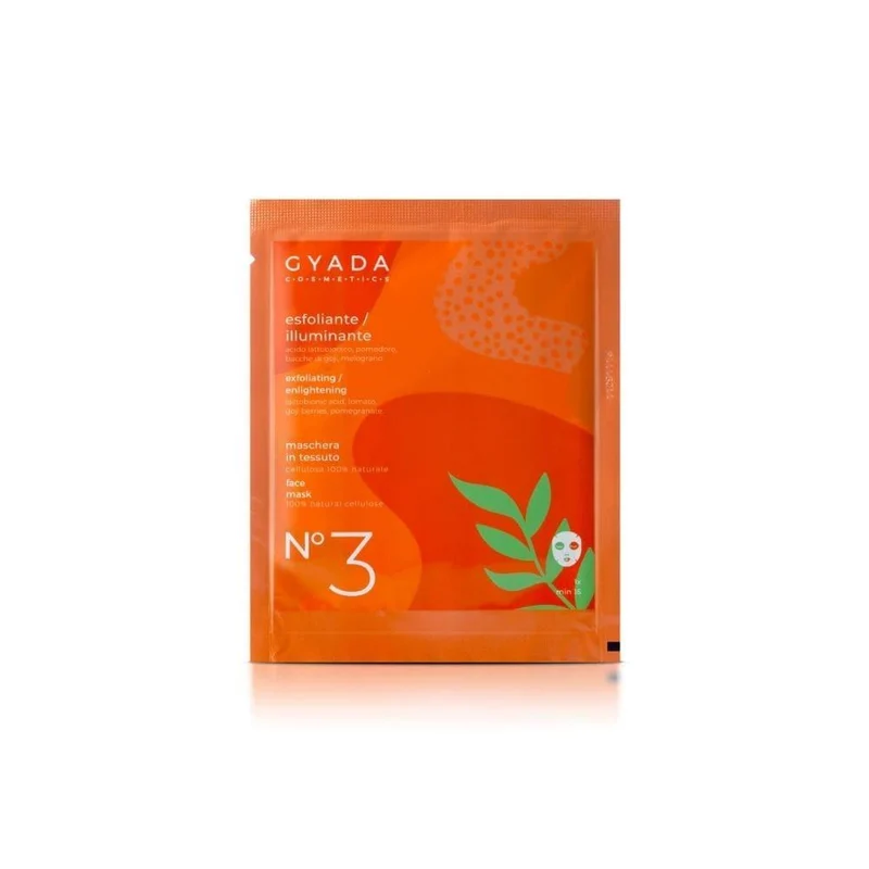 Maschera viso in tessuto N.3 esfoliante e illuminante, 1 pz - Gyada Cosmetics