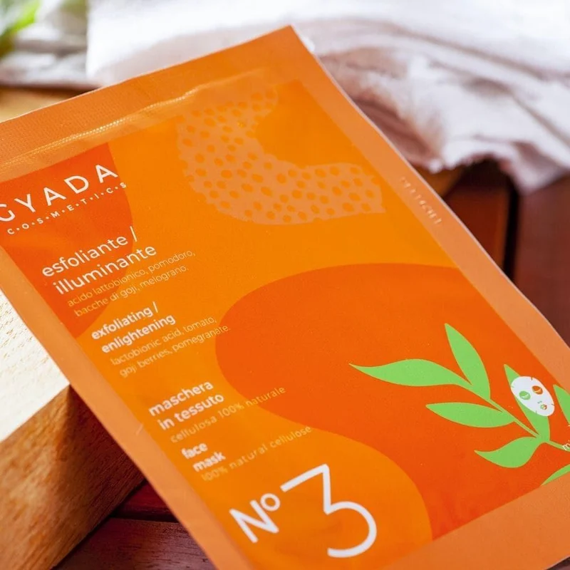 Maschera viso in tessuto N.3 esfoliante e illuminante, 1 pz - Gyada Cosmetics