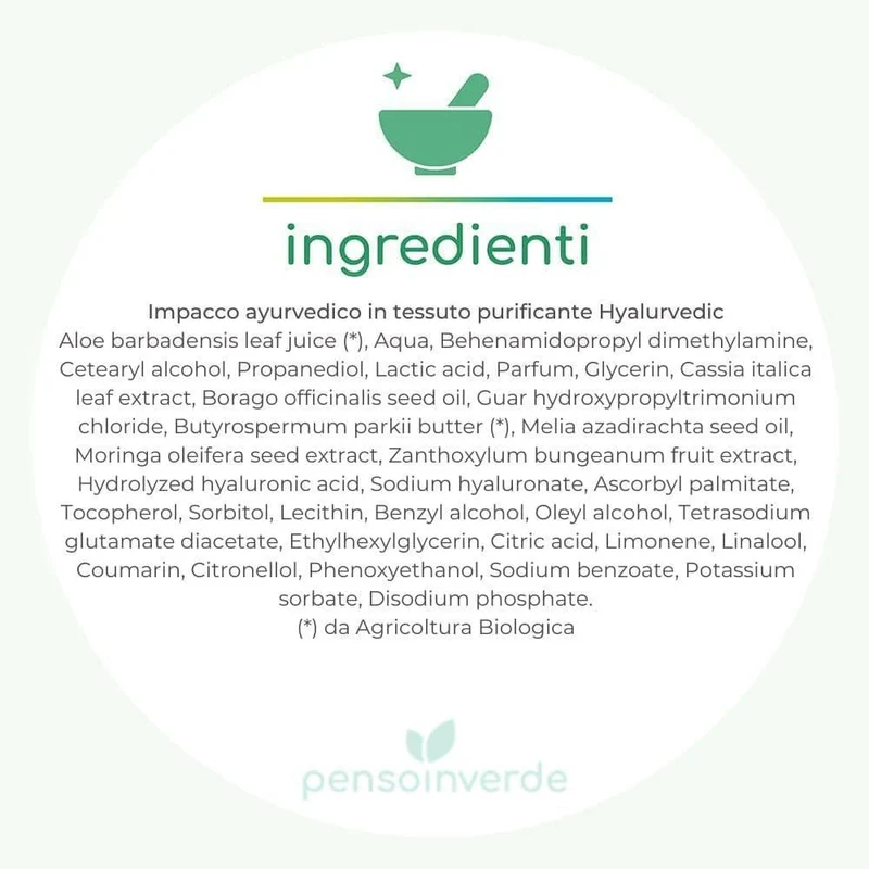 Impacco ayurvedico in tessuto purificante Hyalurvedic, 1 pz - Gyada Cosmetics