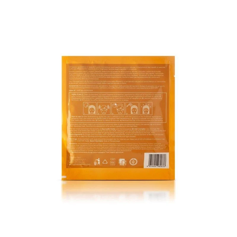 Impacco ayurvedico in tessuto riflessante Gold Hair Hyalurvedic, 1 pz - Gyada Cosmetics