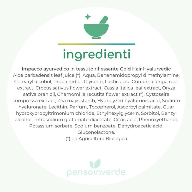 Impacco ayurvedico in tessuto riflessante Gold Hair Hyalurvedic, 1 pz - Gyada Cosmetics