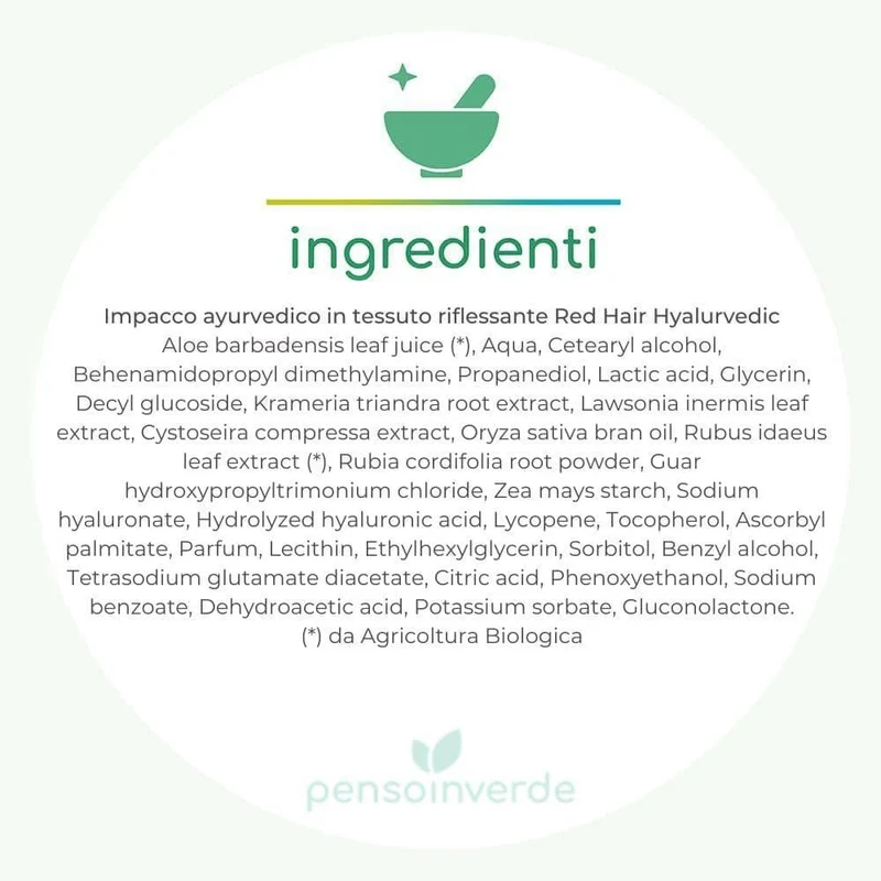 Impacco ayurvedico in tessuto riflessante Red Hair Hyalurvedic, 1 pz - Gyada Cosmetics