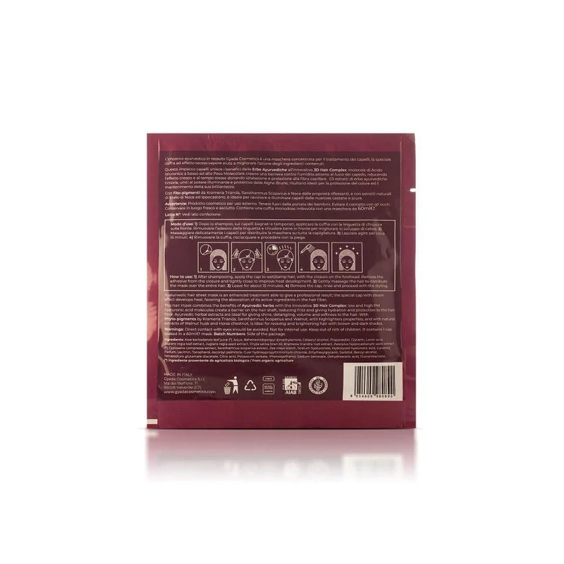 Impacco ayurvedico in tessuto riflessante Dark Hair Hyalurvedic, 1 pz - Gyada Cosmetics