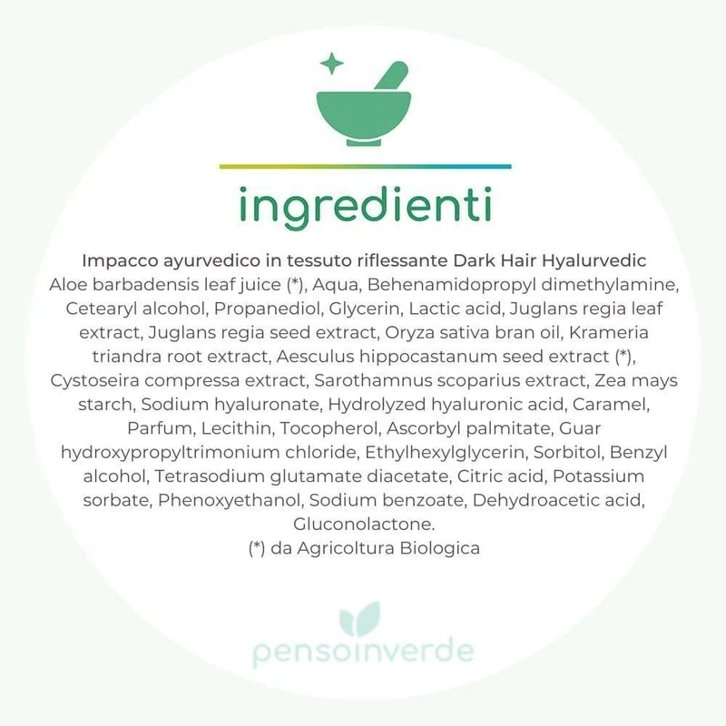 Impacco ayurvedico in tessuto riflessante Dark Hair Hyalurvedic, 1 pz - Gyada Cosmetics