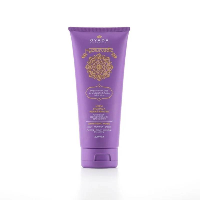 Impacco ayurvedico purificante Neem, Moringa, Henné Neutro Hyalurvedic, 200 ml - Gyada Cosmetics