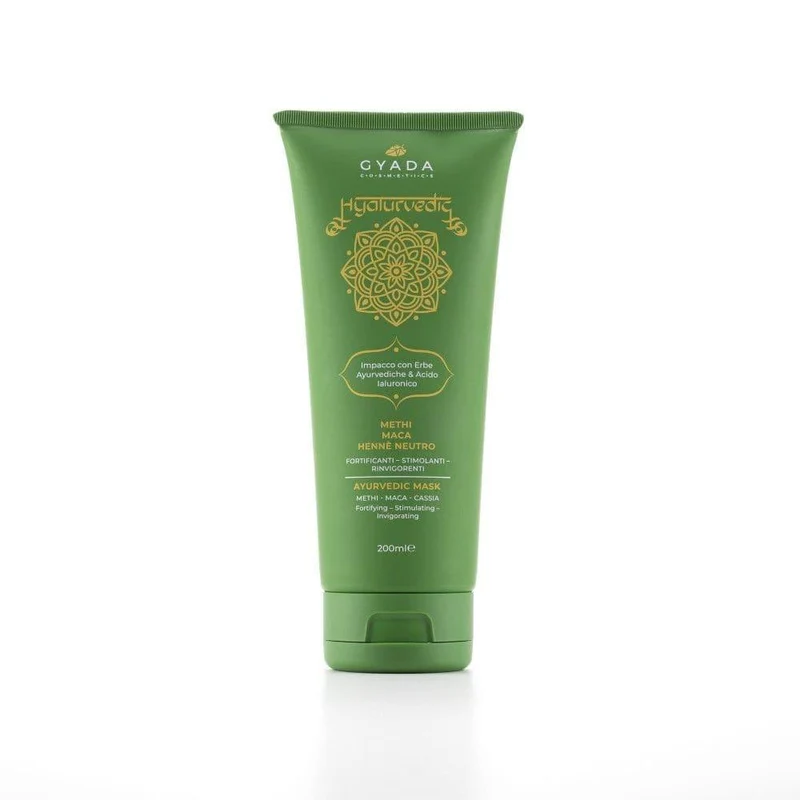 Impacco ayurvedico fortificante Methi, Maca, Hennè Hyalurvedic, 200 ml - Gyada Cosmetics