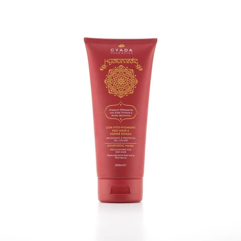 Impacco ayurvedico riflessante Red Hair hennè rosso Hyalurvedic, 200 ml - Gyada Cosmetics