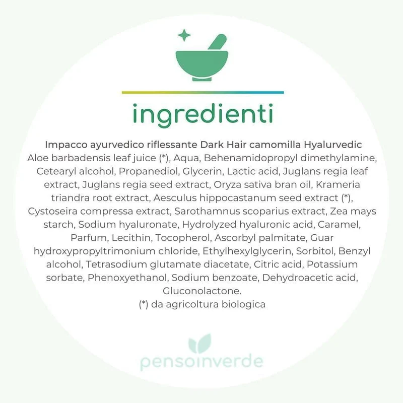 Impacco ayurvedico riflessante Dark Hair mallo di noce Hyalurvedic, 200 ml - Gyada Cosmetics
