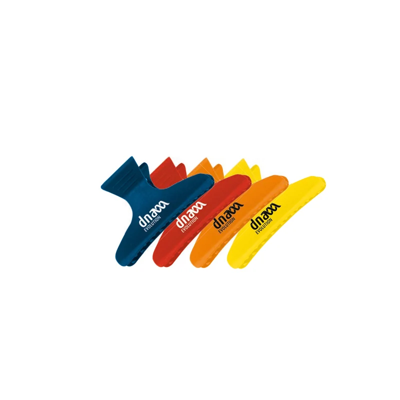 Clips per Capelli in Plastica Colorate 82mm - 12pz