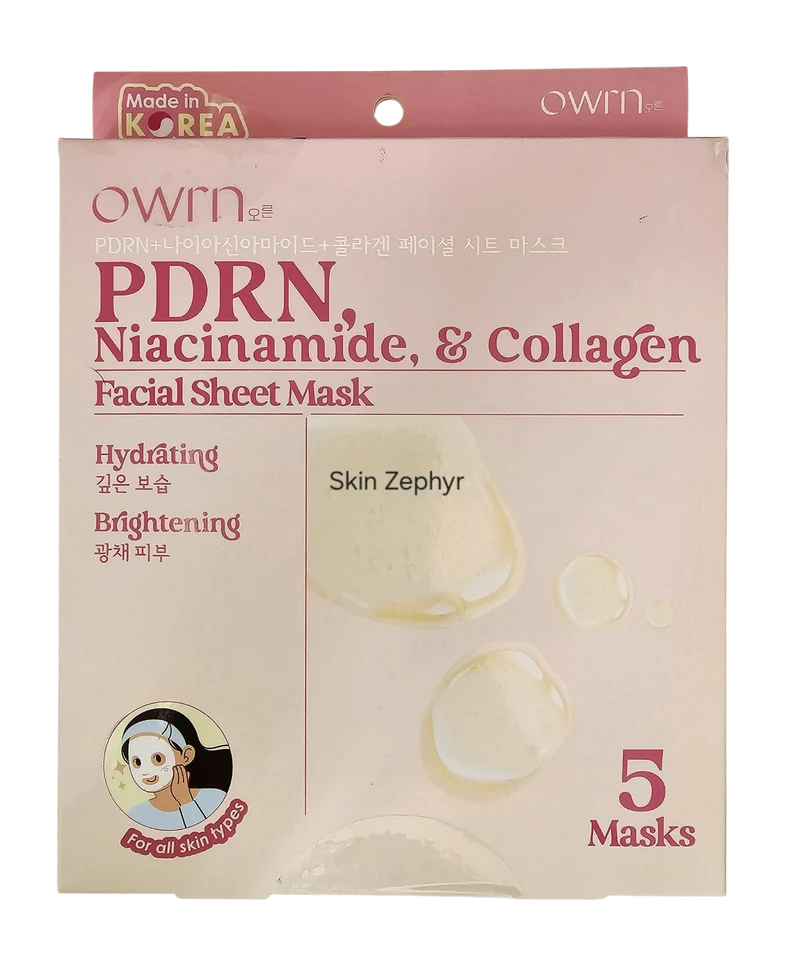 OWRN PDRN, Niacinamide and Collagen Sheet Masks