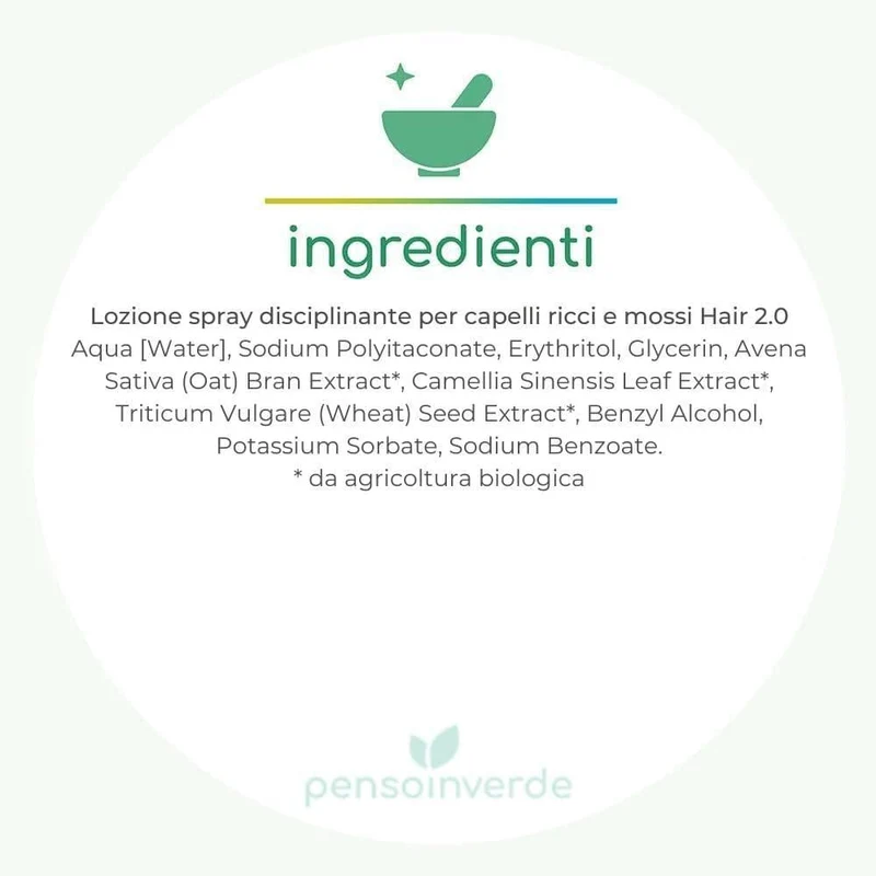 Lozione spray disciplinante per capelli ricci e mossi Hair 2.0, 100 ml - Bioearth