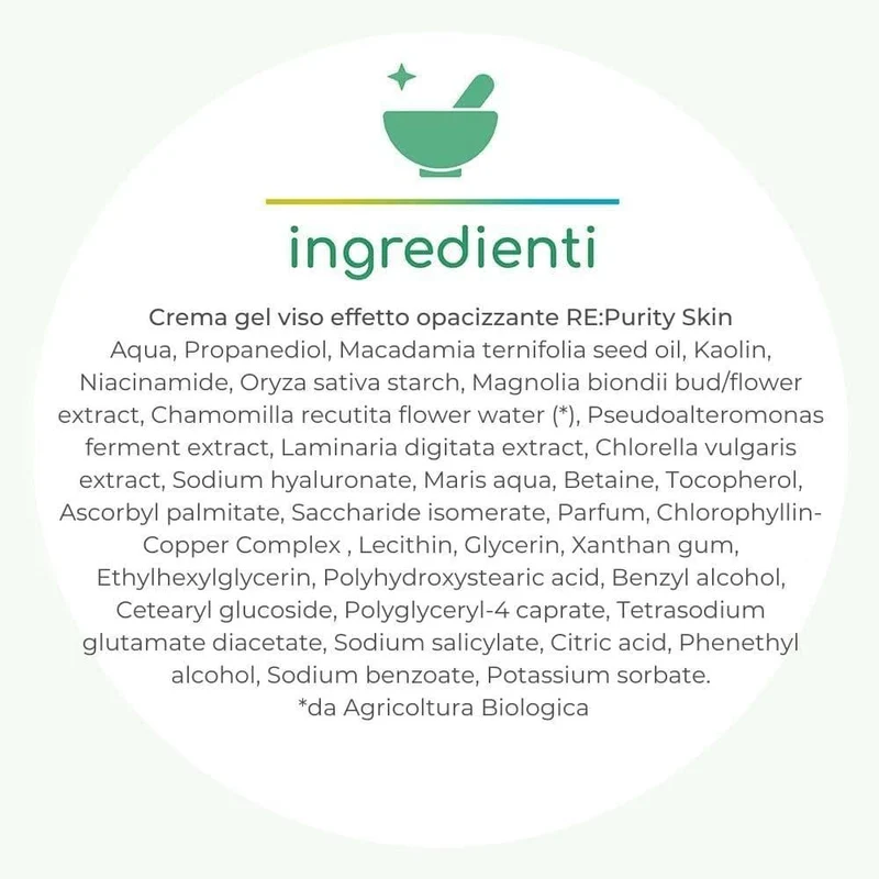 Crema gel viso effetto opacizzante RE: Purity Skin, 50 ml - Gyada Cosmetics