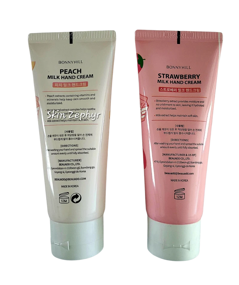 Bonnyhill Peach Milk and Strawberry Milk Hand Cream Duo Set