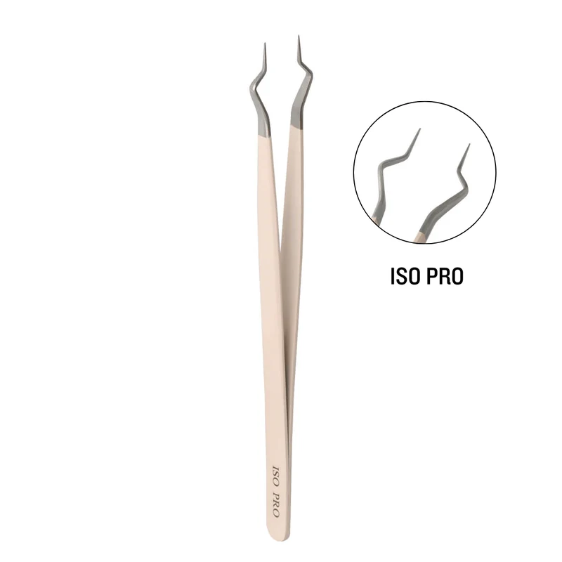 Nude Color ISO PRO Isolation Tweezer For Eyelash Extension