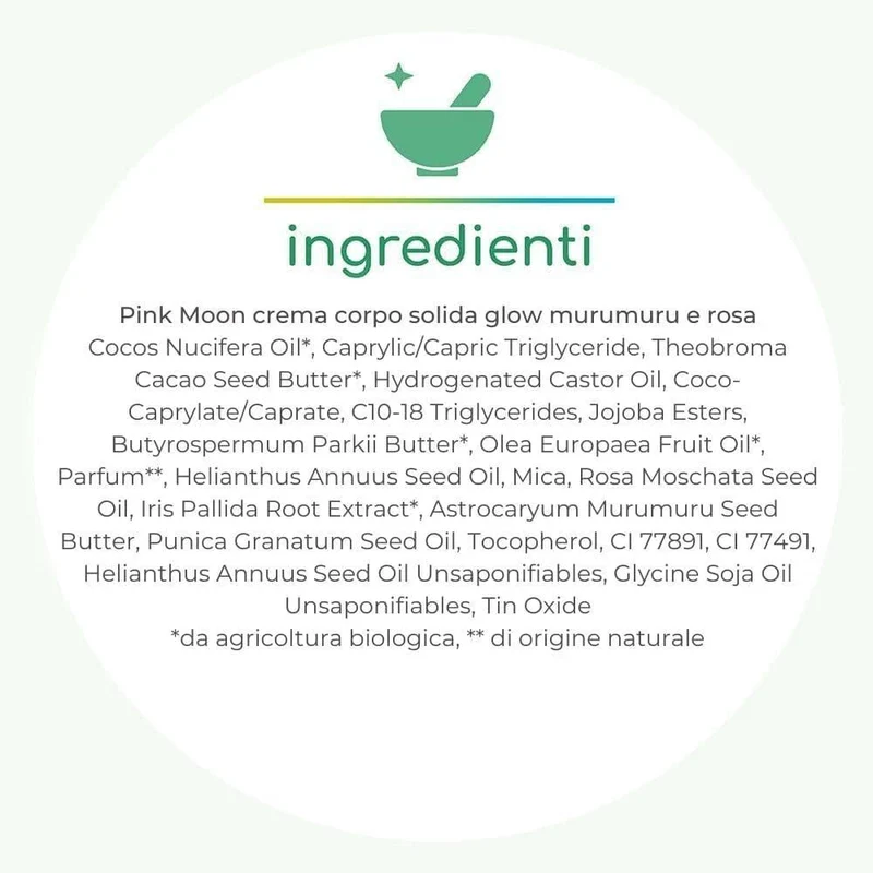 Pink Moon crema corpo solida glow murumuru e rosa, 80 ml - La Saponaria