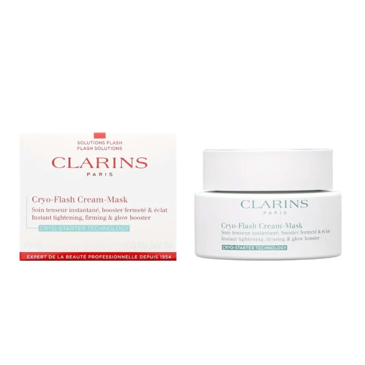 Clarins - Cryo-Flash Cream-Mask - Soin Tenseur Instantané, Booster Fermate & Éclat - Instant Tightening, Firming & Glow Booster - Cryo-Starter Technology