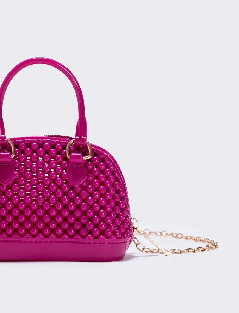 Bauletto bambina con bolle in PVC - Fuxia