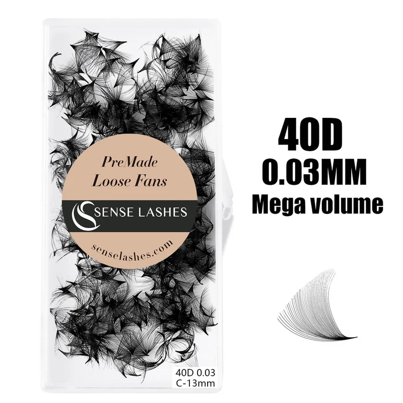 40D Handmade Loose Premade Fans Pointy Base(500 Fans)