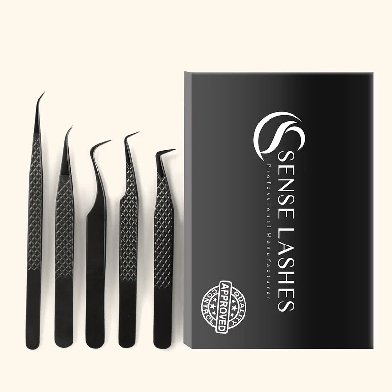 Onyx Series | Fiber Tip Eyelash Extension Tweezer Bundle
